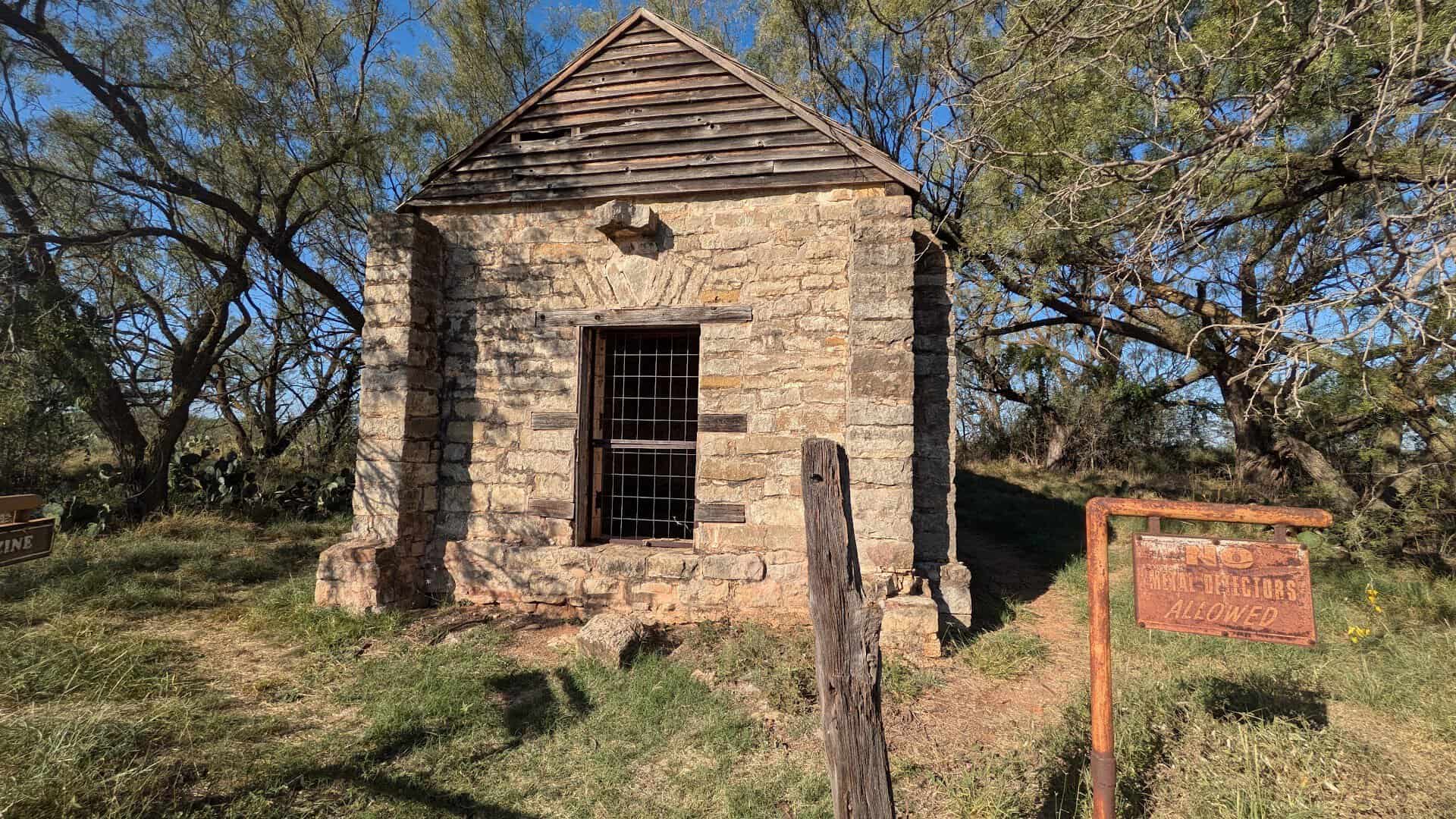 Restored stone guardhouse at Fort Phantom Hill