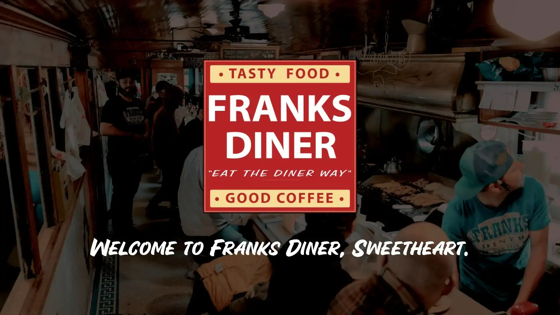 Interior of the historic Franks Diner lunch car in Kenosha, Wisconsin