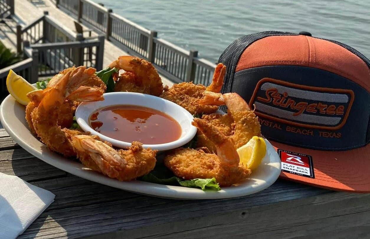 Fried seafood appetizer sampler at Stingaree Restaurant in Crystal Beach