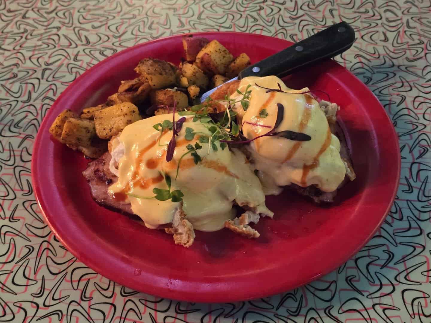 A brunch plate at The Friendly Toast in Portsmouth, New Hampshire