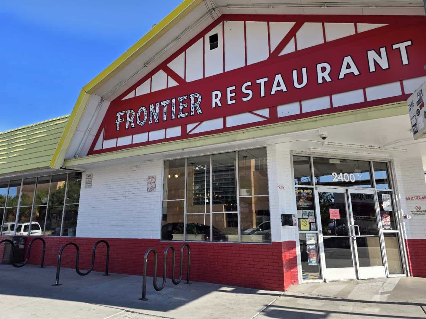 The Frontier Restaurant storefront across from the University of New Mexico in Albuquerque