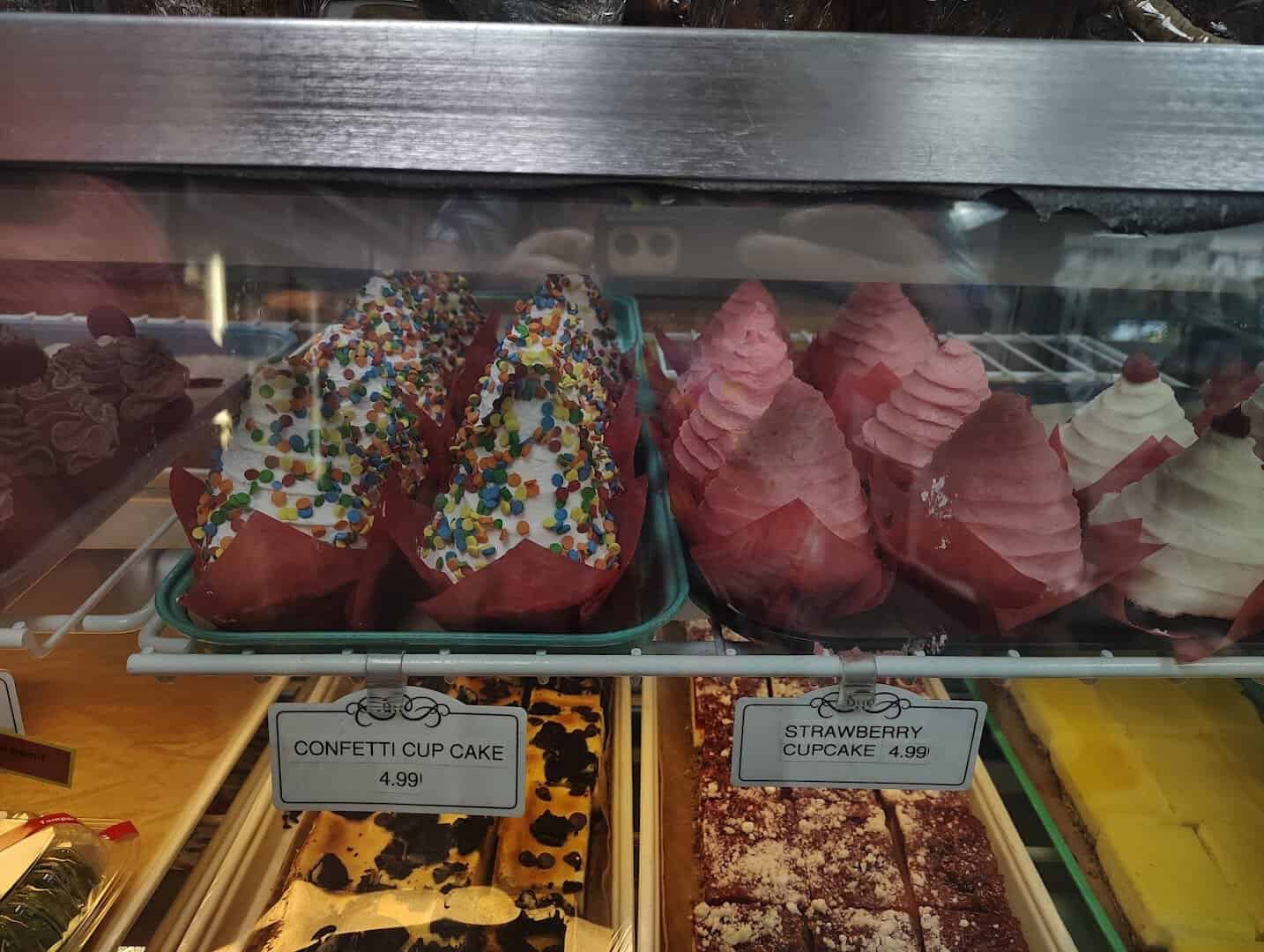 A display case of fruit and cream cheese kolaches at the Little Czech Bakery in West, Texas