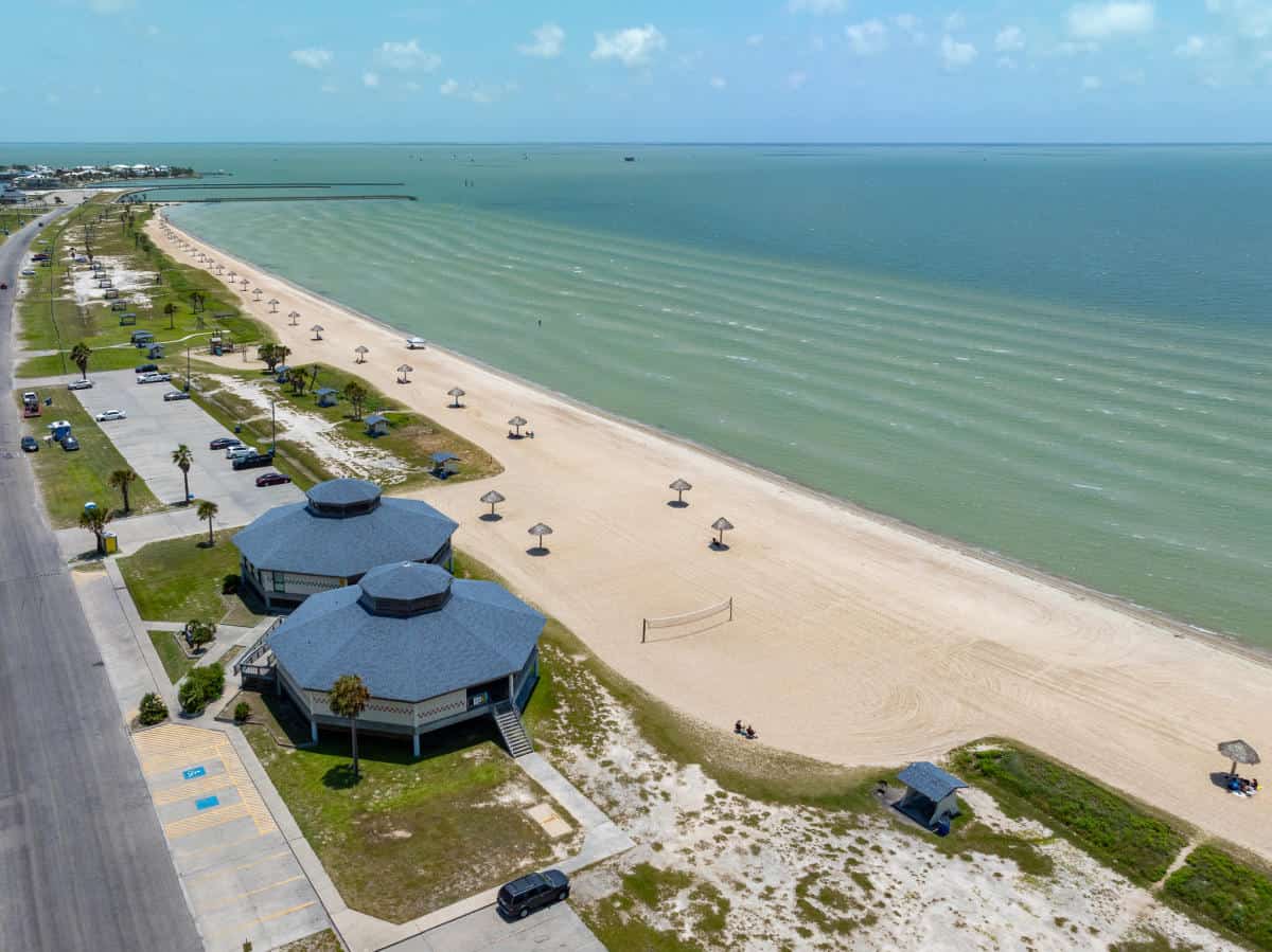 Aerial view of Fulton and Aransas Bay, Texas