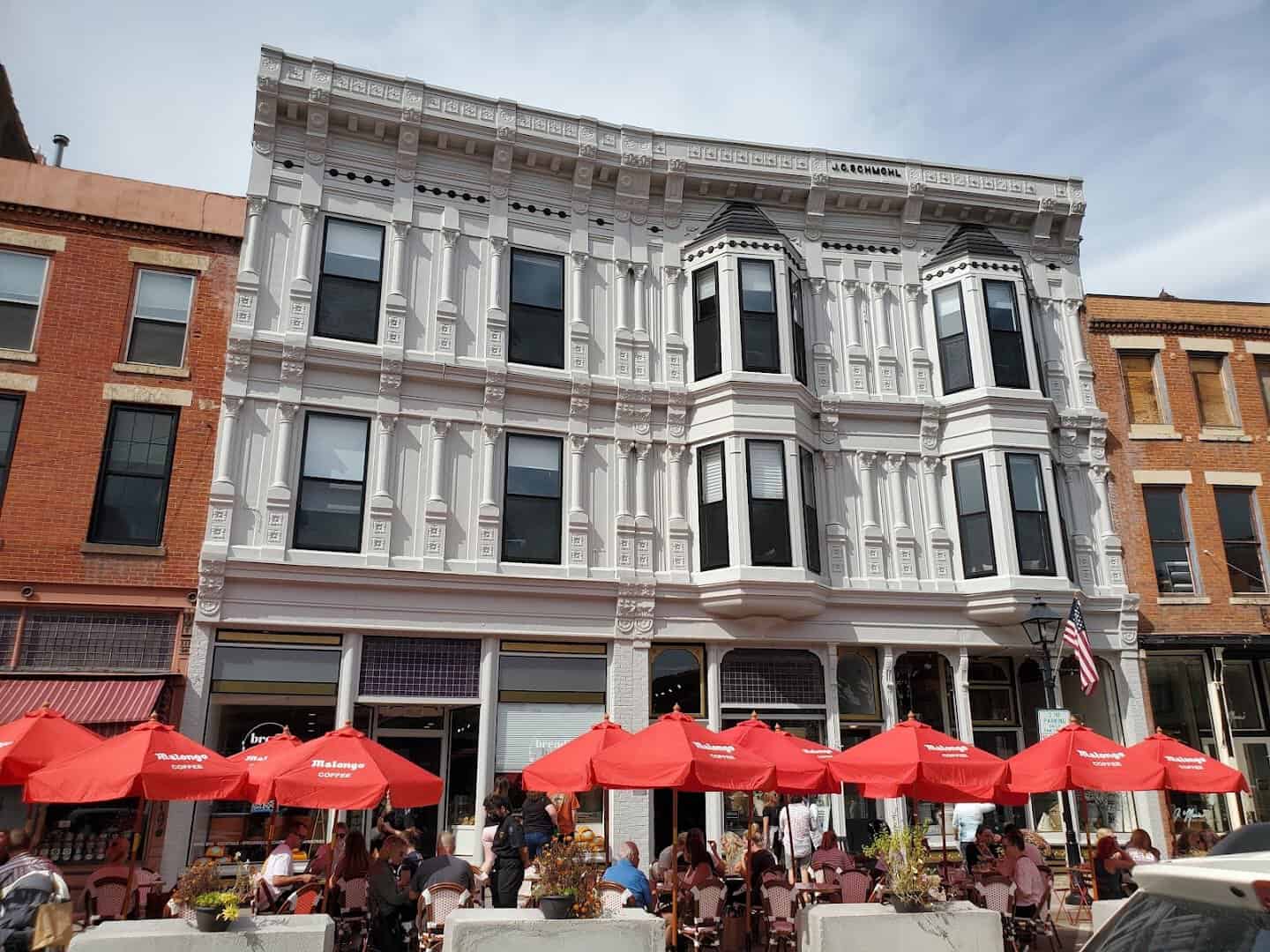 Ornate Victorian storefront on Main Street in Galena, Illinois