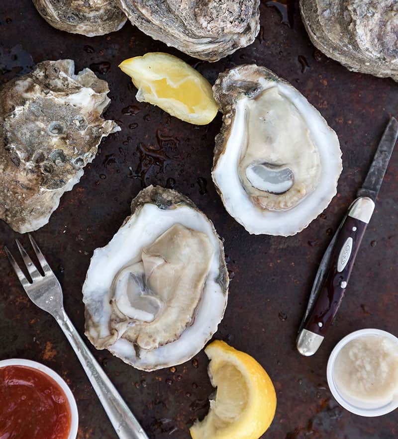 Fresh Galveston Bay oysters on the half shell at Topwater Grill