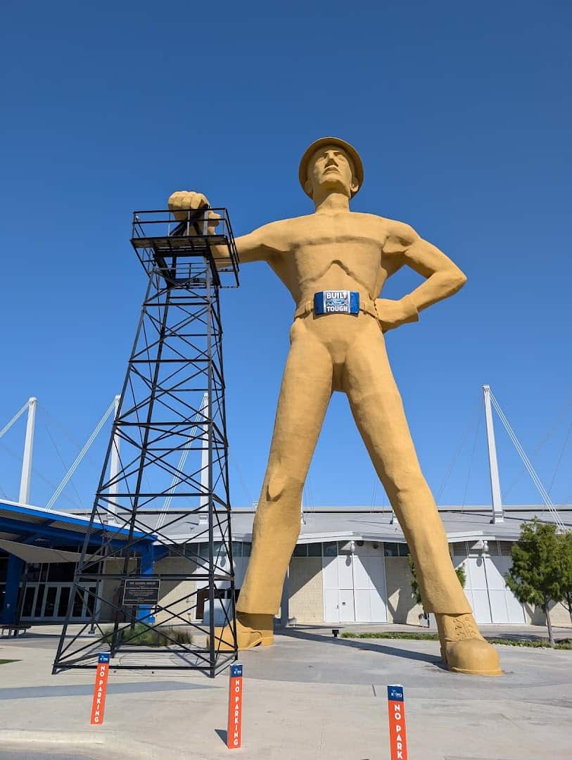Golden Driller oil-worker statue in Tulsa, Oklahoma