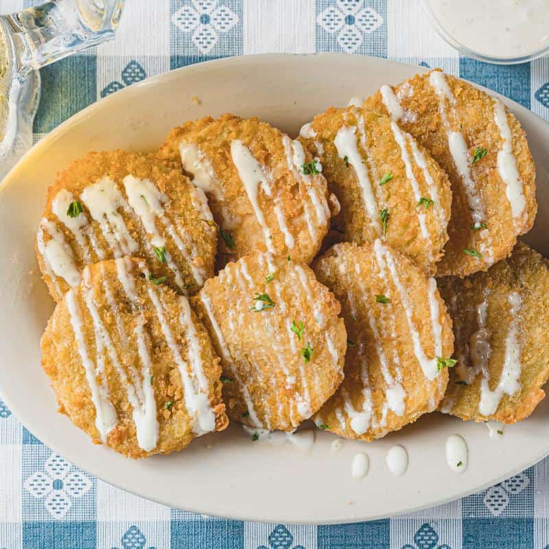 Golden fried squash side dish at Goodson's Cafe in Tomball