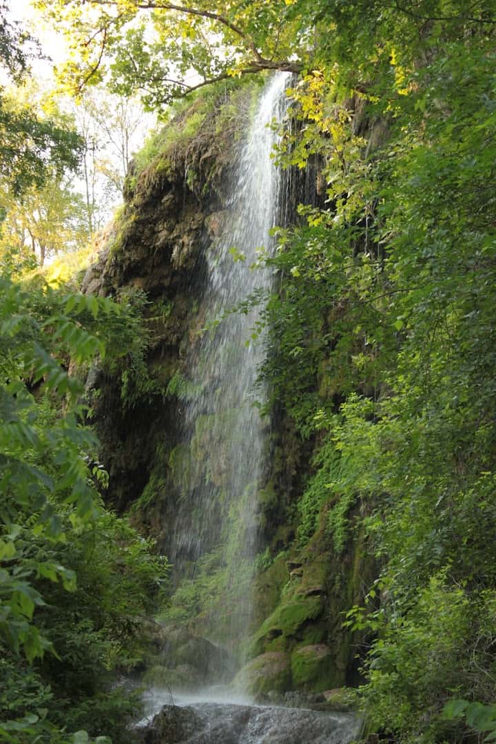 Gorman Falls travertine waterfall at Colorado Bend State Park, Texas
