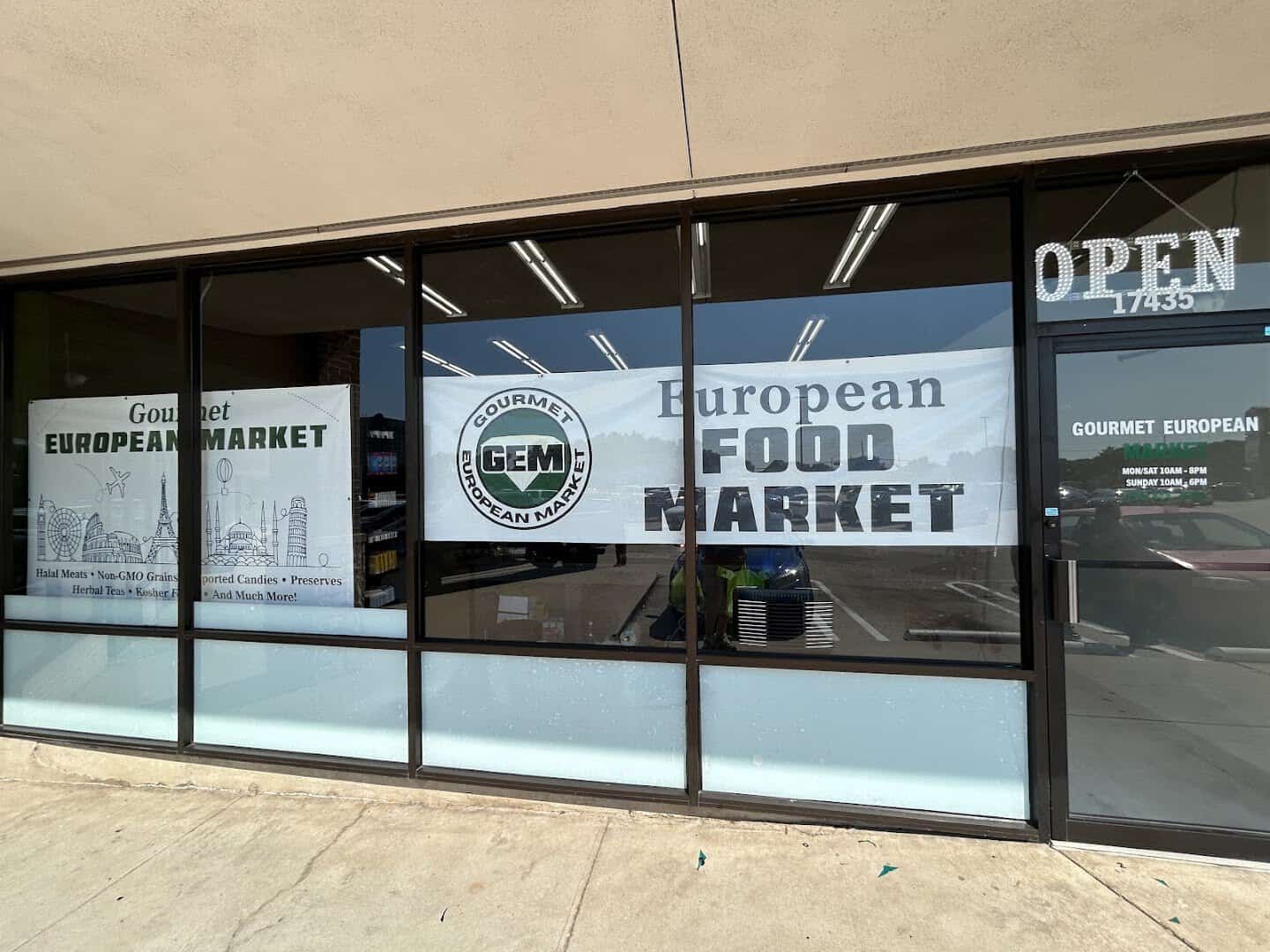 Storefront of Gourmet European Market in North Dallas