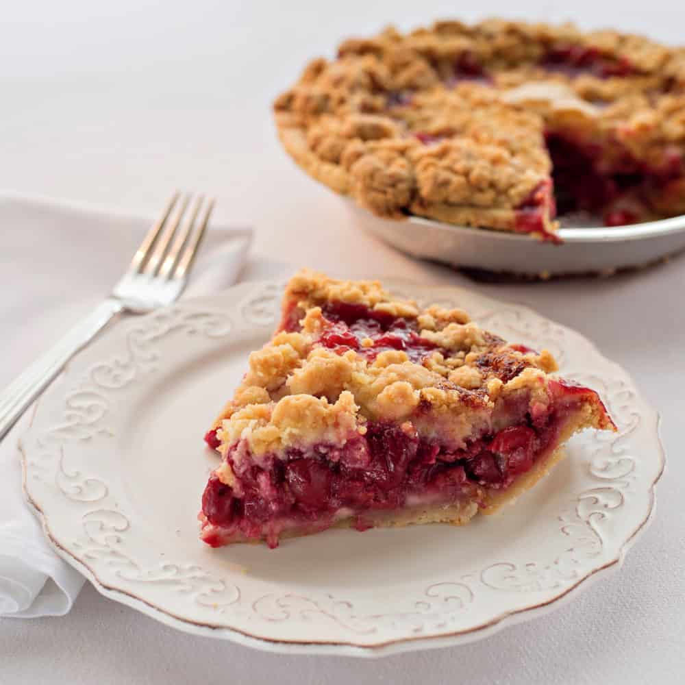 Cherry crumb pie slice at Grand Traverse Pie Company in Traverse City, Michigan