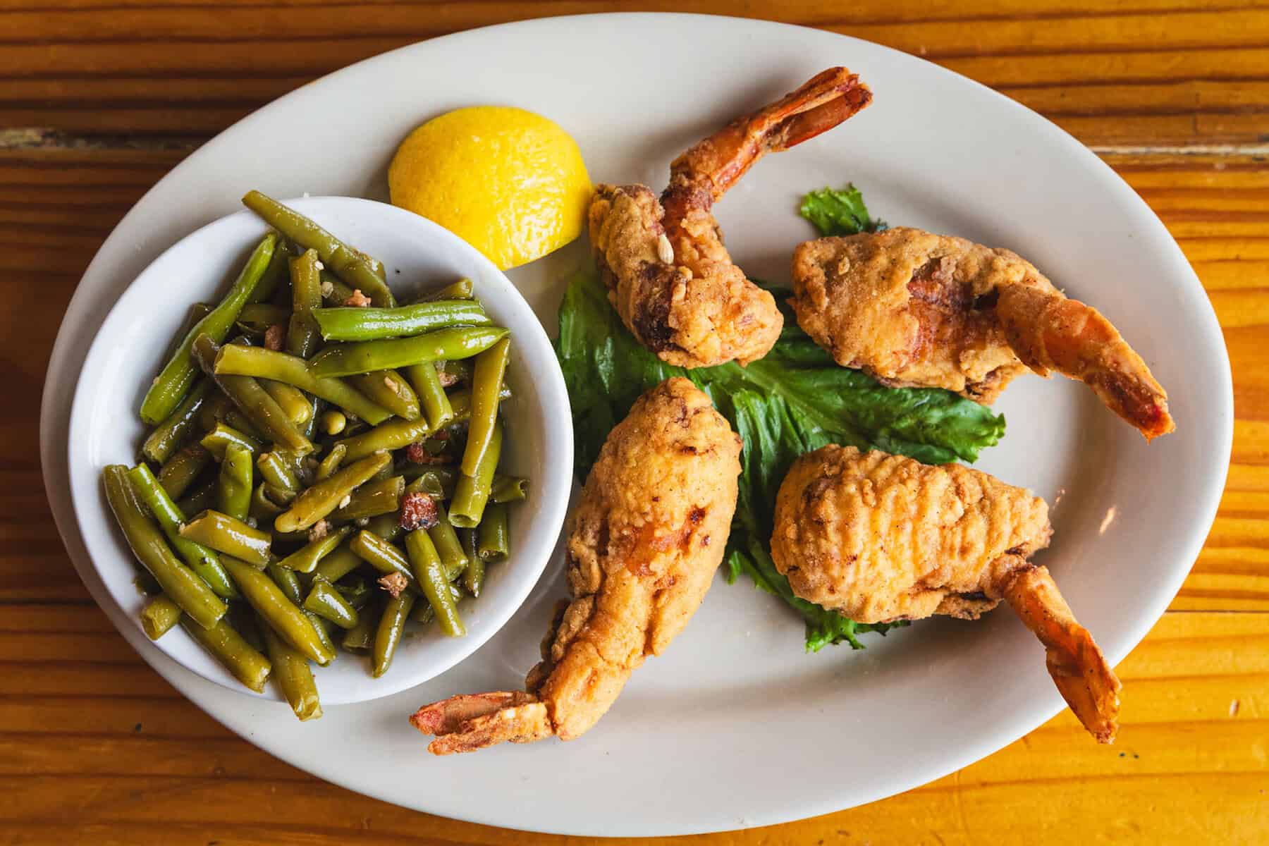 Grilled Gulf shrimp platter at Stingaree Restaurant and Marina in Crystal Beach