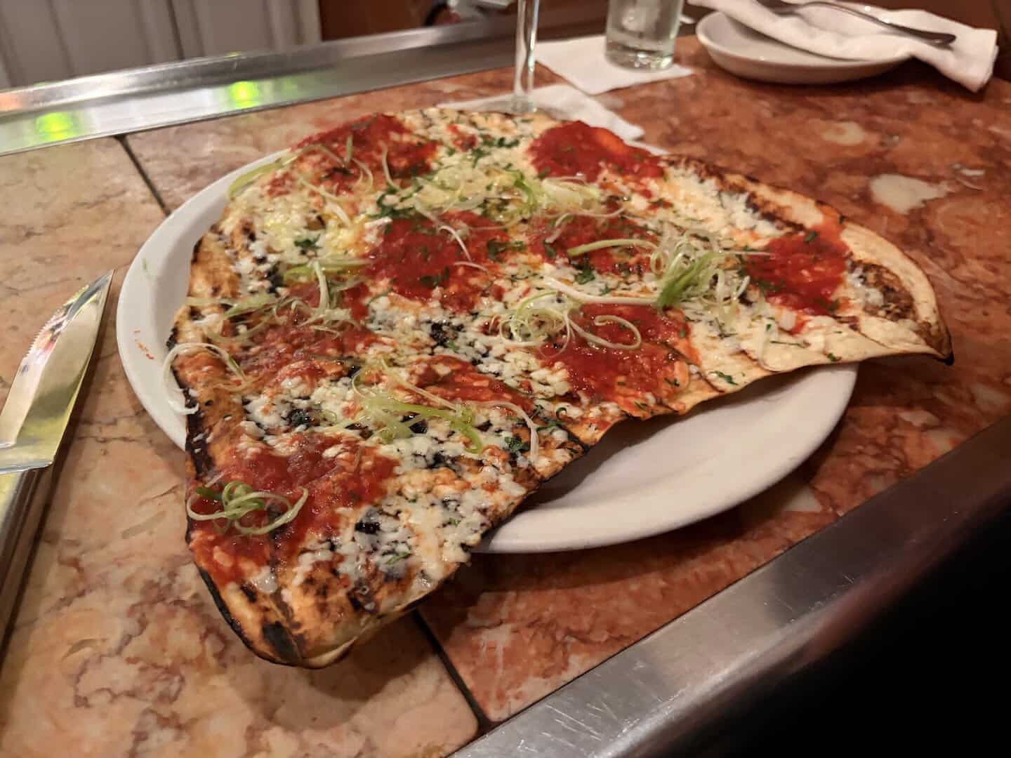 Charred grilled pizza at Al Forno in Providence, Rhode Island