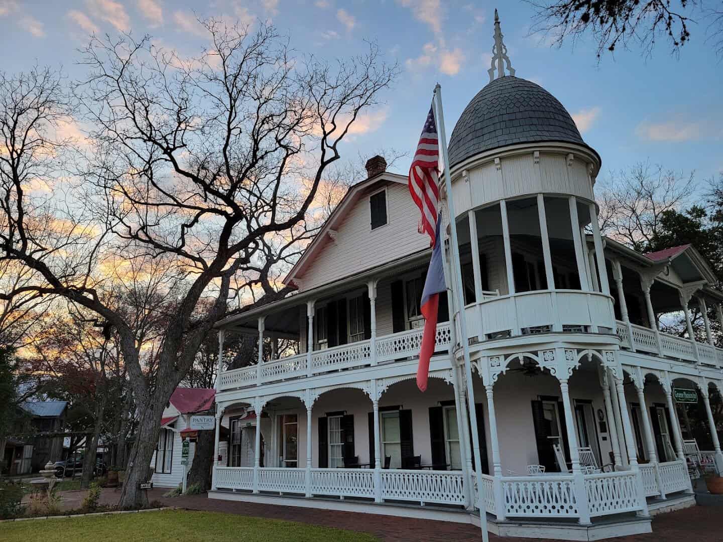 The Victorian Gruene Mansion Inn beside Gruene Hall in New Braunfels, Texas
