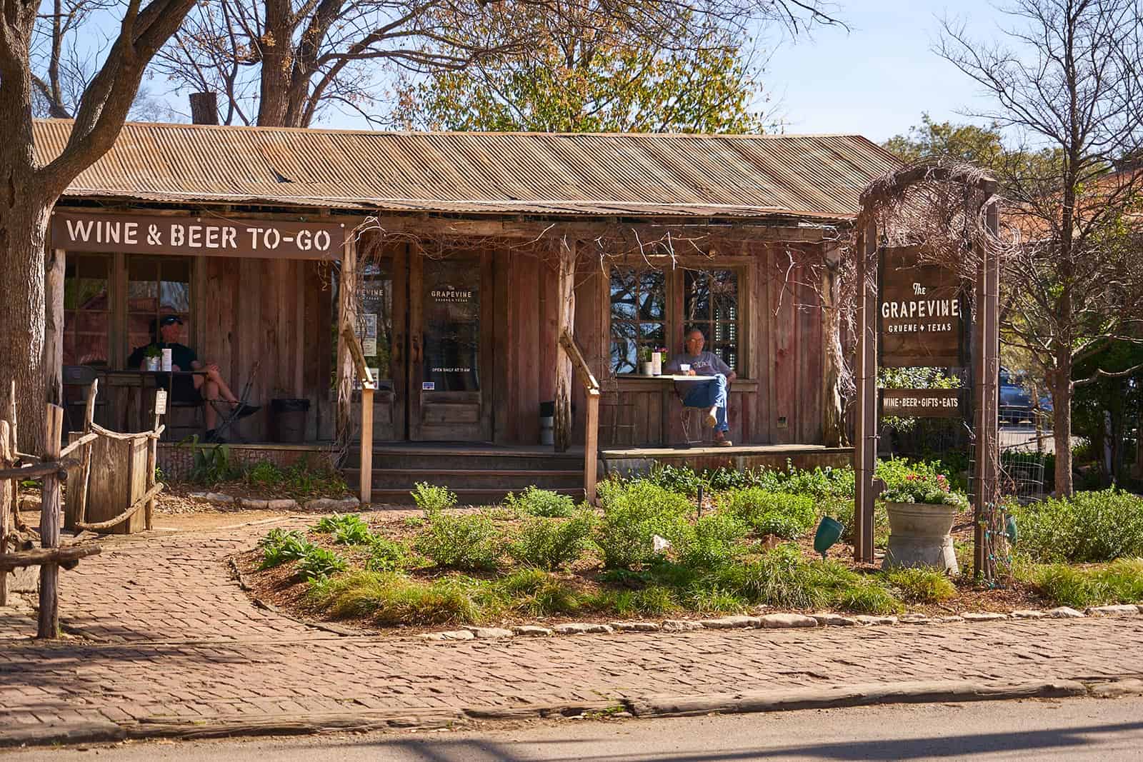 Wine and beer shop in the Gruene Historic District, Texas
