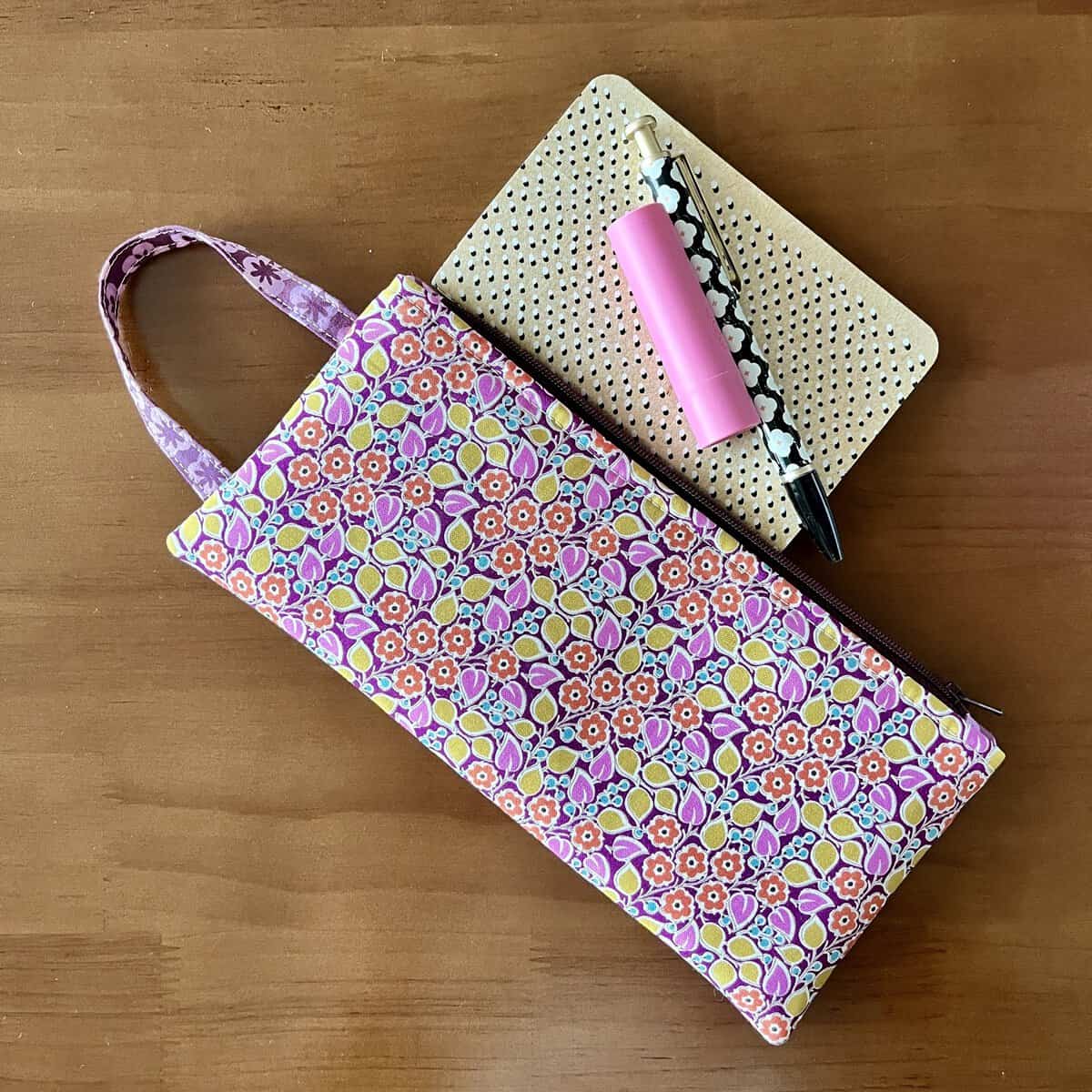 Handmade fabric pouch from Pegasus Creative Reuse in Dallas