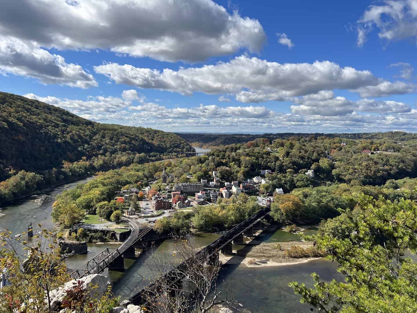 Harpers Ferry, West Virginia above the river confluence