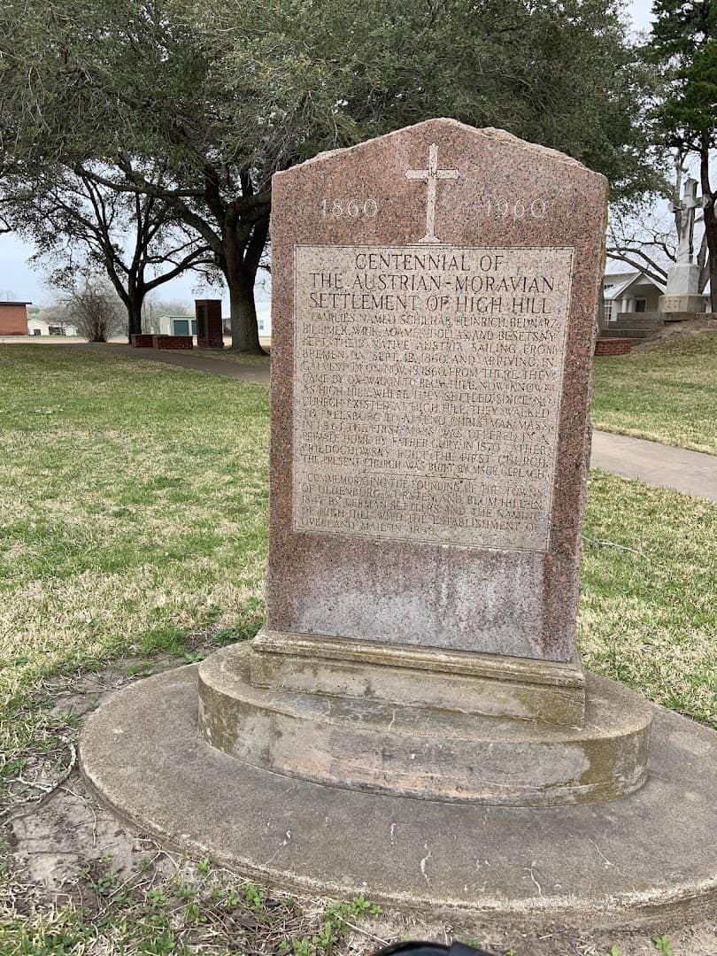 Monument to the Austrian-Moravian settlement of High Hill, Texas