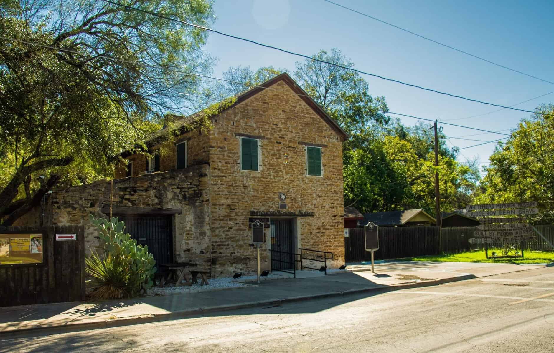 A historic stone building in Del Rio, Texas