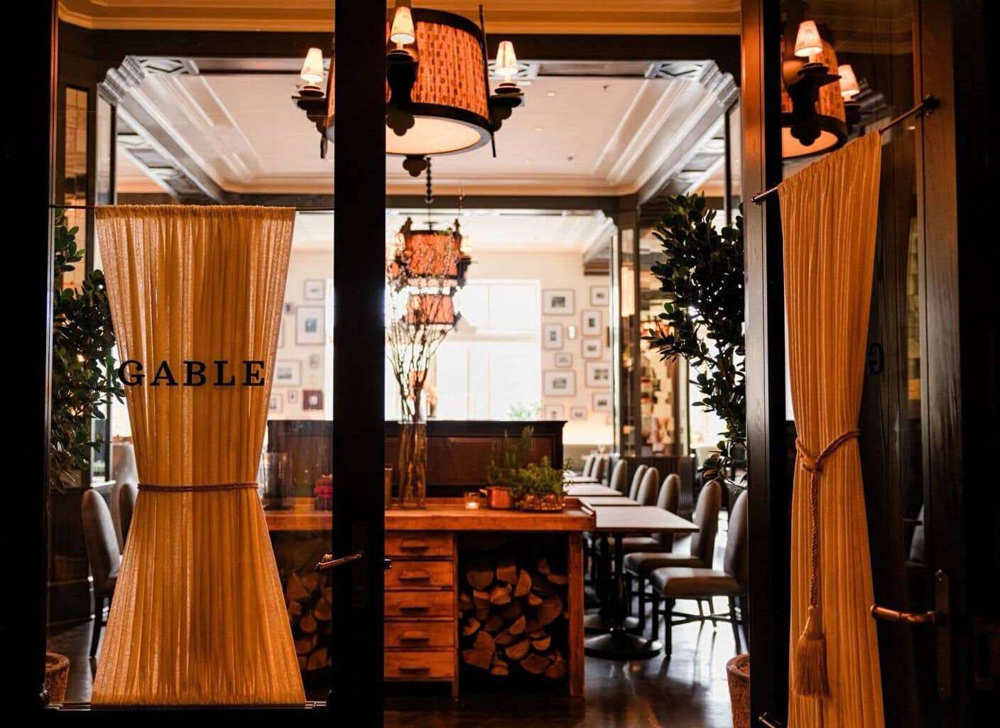 Elegant Gable restaurant entrance at the Hollywood Roosevelt in Los Angeles, California
