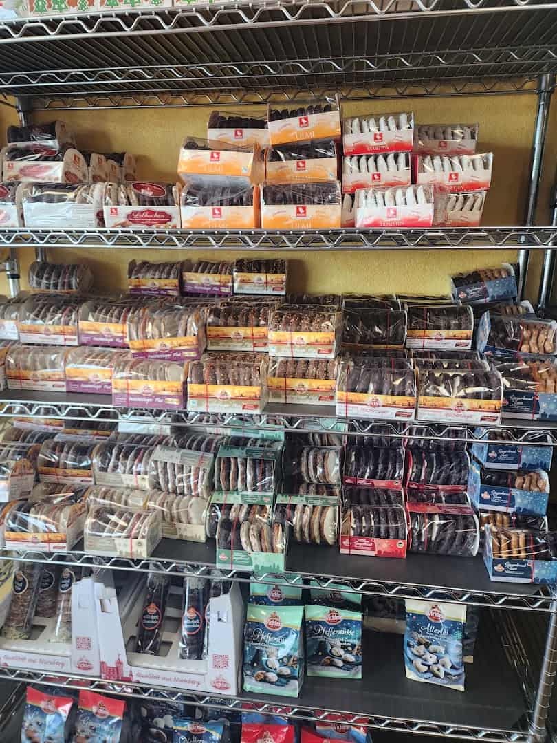 Shelves of imported German candy at Pfeifer's German Bakery and Deli in Harker Heights, Texas