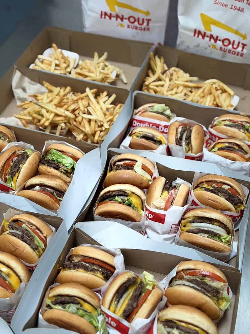 In-N-Out burgers and fries in Baldwin Park, California