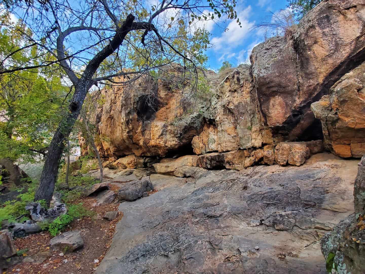 Billion-year-old pink granite boulders at Inks Lake State Park near Burnet, Texas