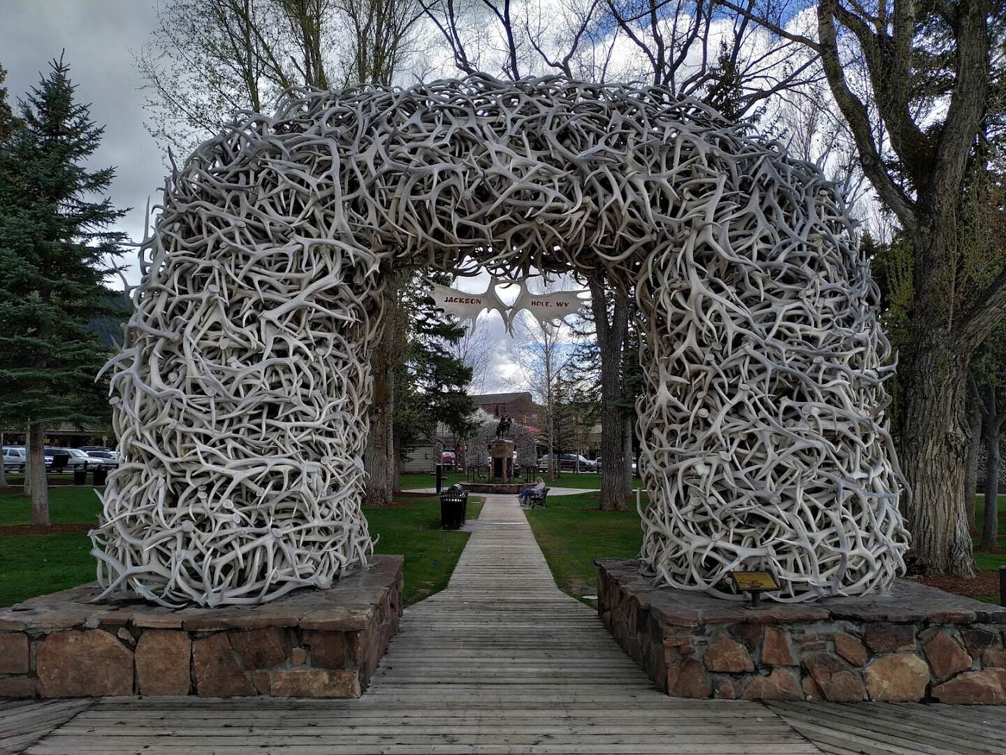 Elk-antler arch on the town square in Jackson, Wyoming