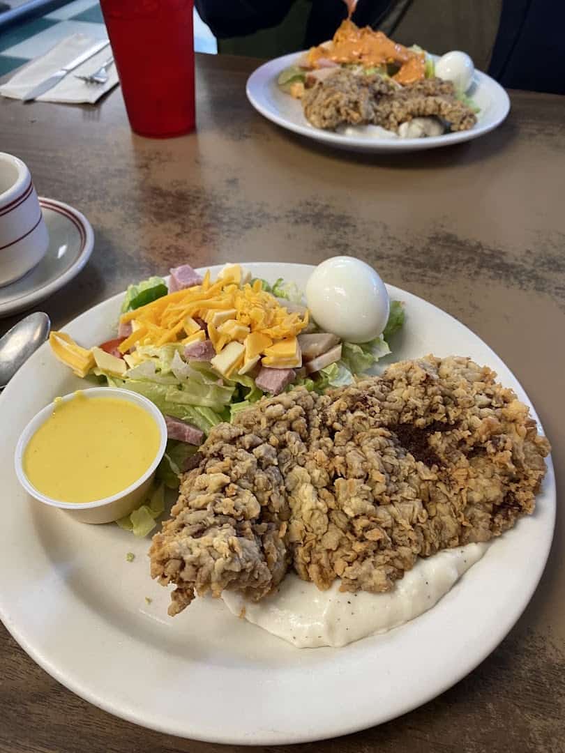 Chicken fried steak plate at Jake and Dorothy's Cafe in Stephenville, Texas