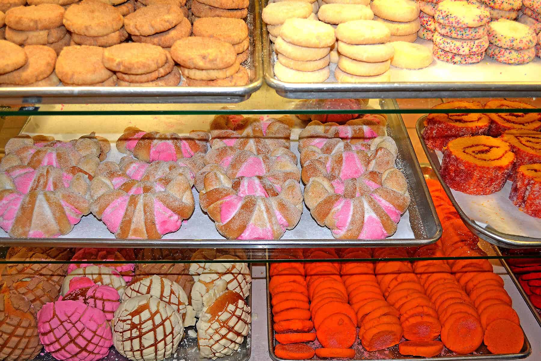 Pan dulce in the case at Joe's Bakery in Austin