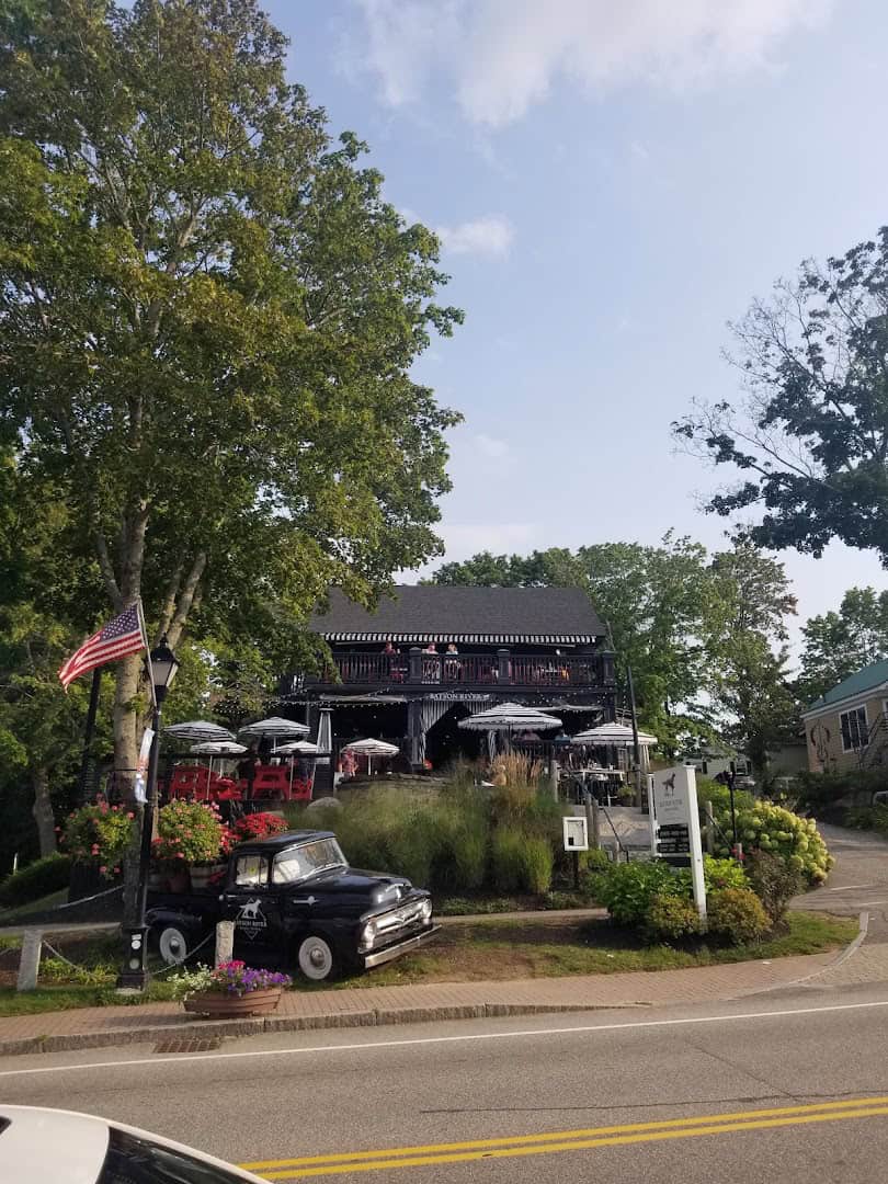 Dock Square shops and street in Kennebunkport, Maine