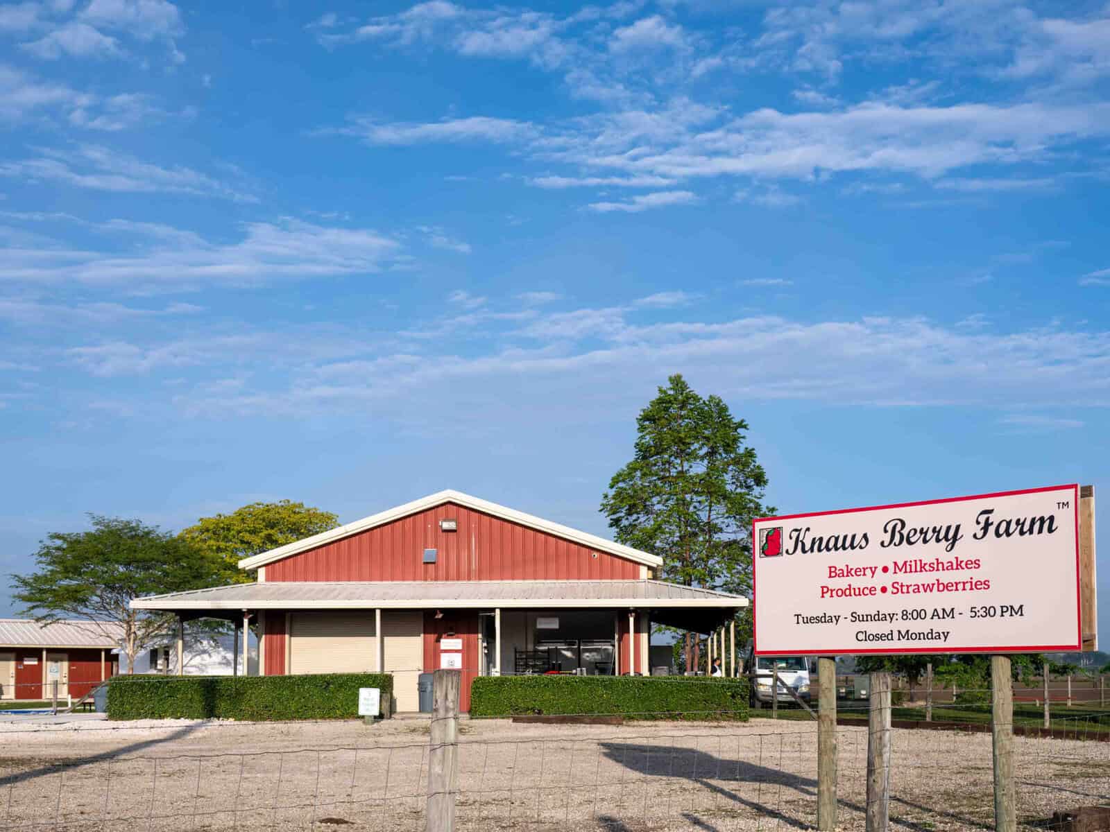 Knaus Berry Farm bakery sign in Homestead, Florida