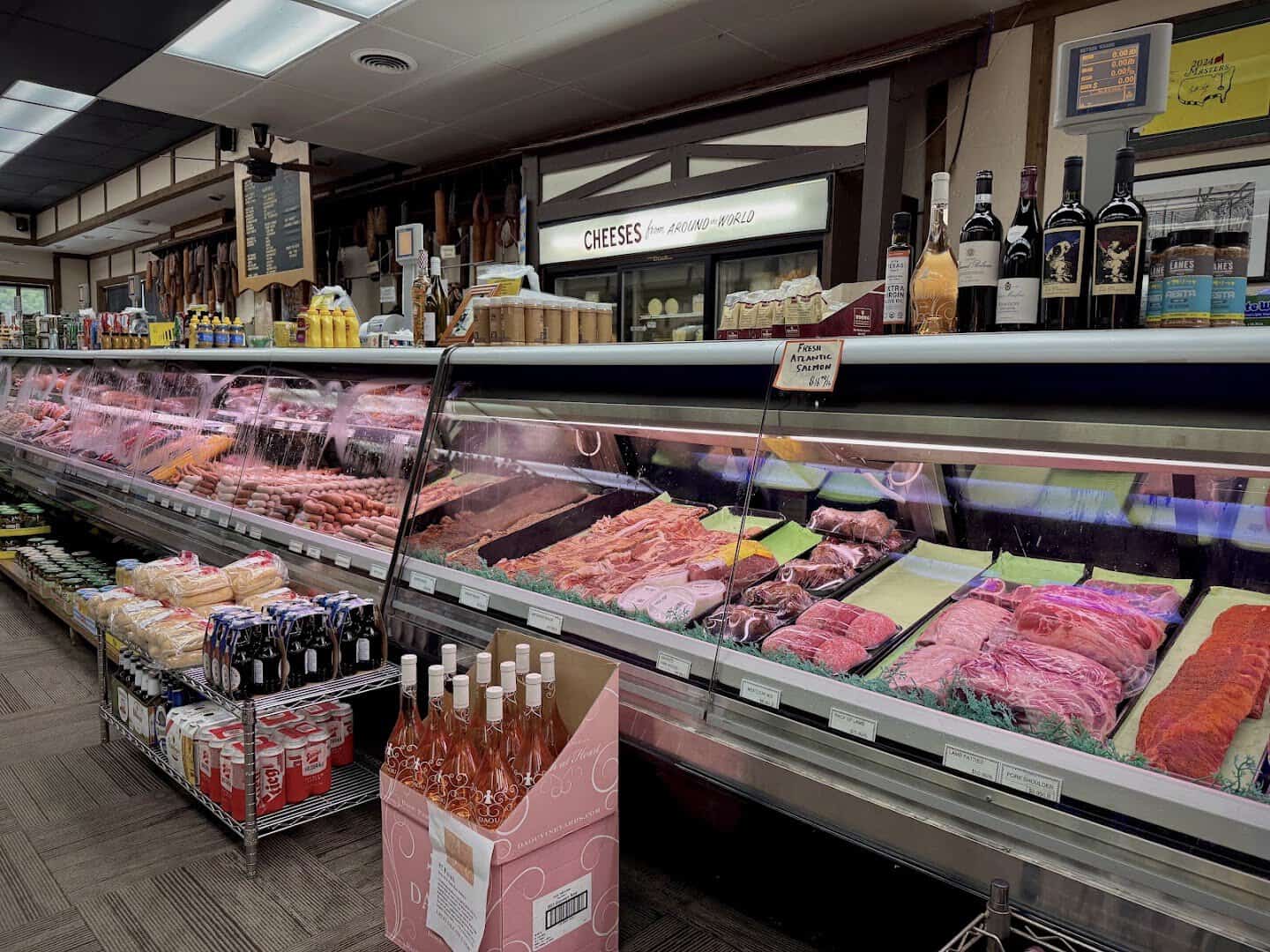 The deli case of house-made cold cuts and smoked meats at Kuby's in Dallas