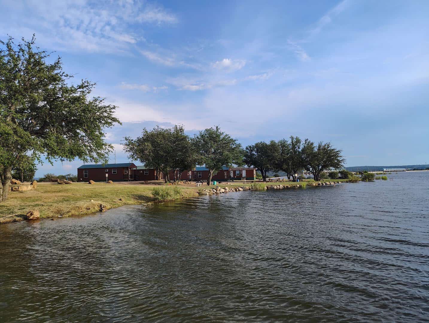 Calm cove and shoreline along Lake Buchanan in Burnet, Texas