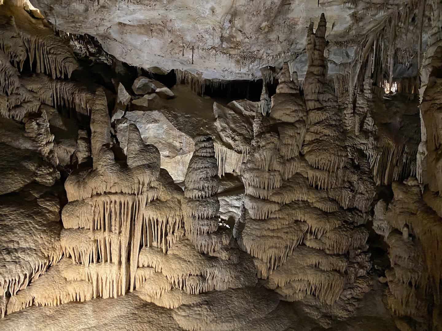 Stalactites and shield formations inside Lehman Caves, Great Basin National Park, Nevada