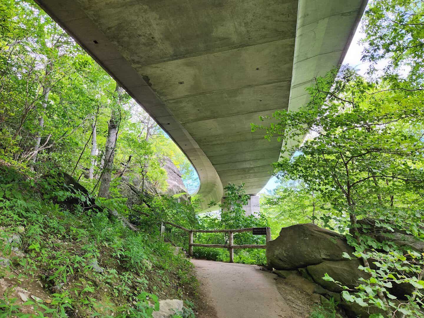 The Linn Cove Viaduct curving around Grandfather Mountain on the Blue Ridge Parkway, North Carolina