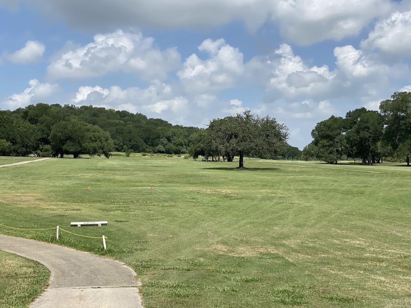 Nine-hole golf course fairway at Lockhart State Park in Texas