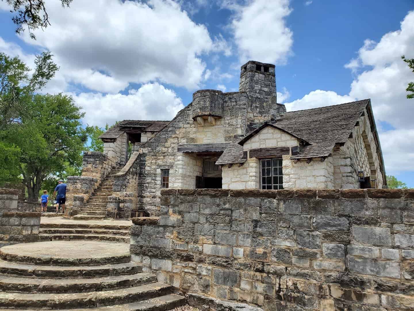 Stone observation tower at Longhorn Cavern State Park in Burnet, Texas