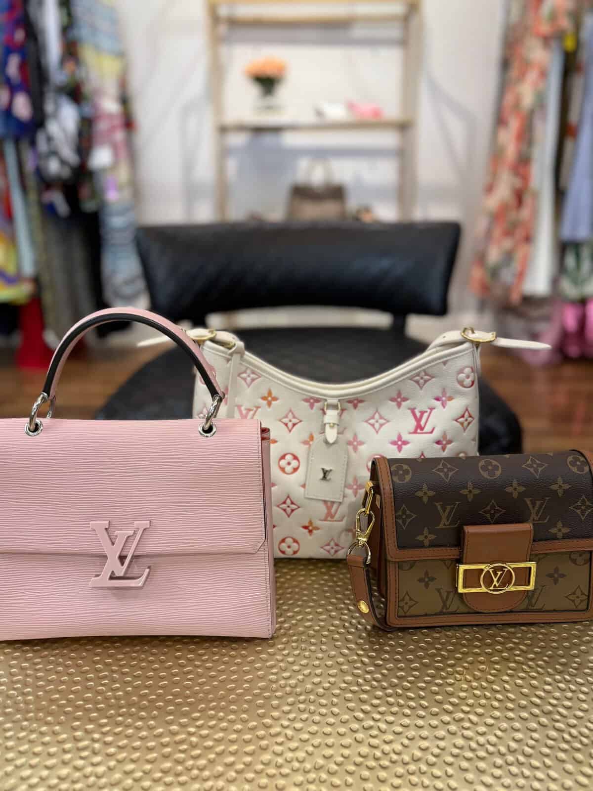 Louis Vuitton handbags displayed at Clotheshorse Anonymous in Dallas