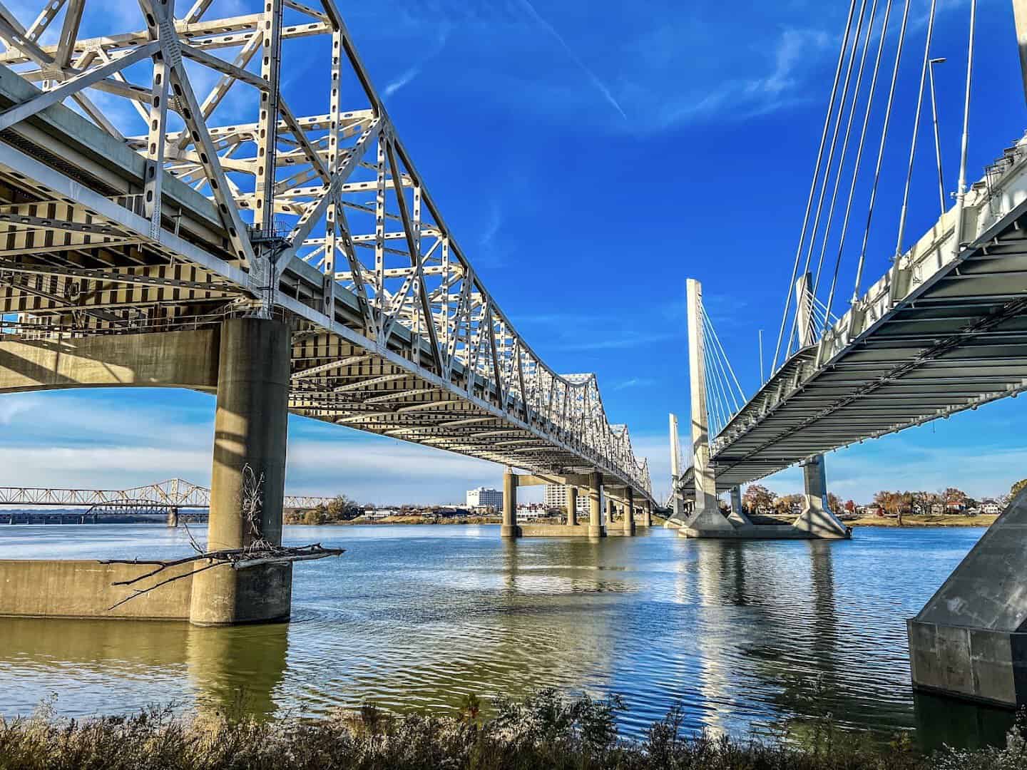 Big Four pedestrian bridge over the Ohio River at Waterfront Park in Louisville, Kentucky