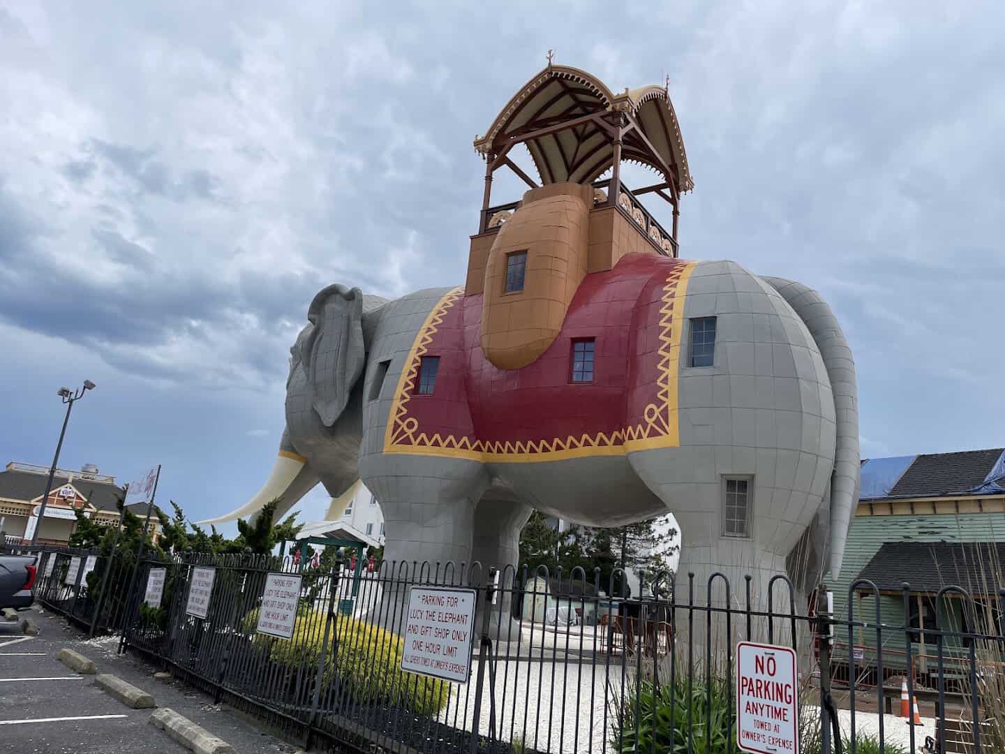 Lucy the Elephant, a six-story elephant-shaped building near the Jersey Shore in Margate City, New Jersey