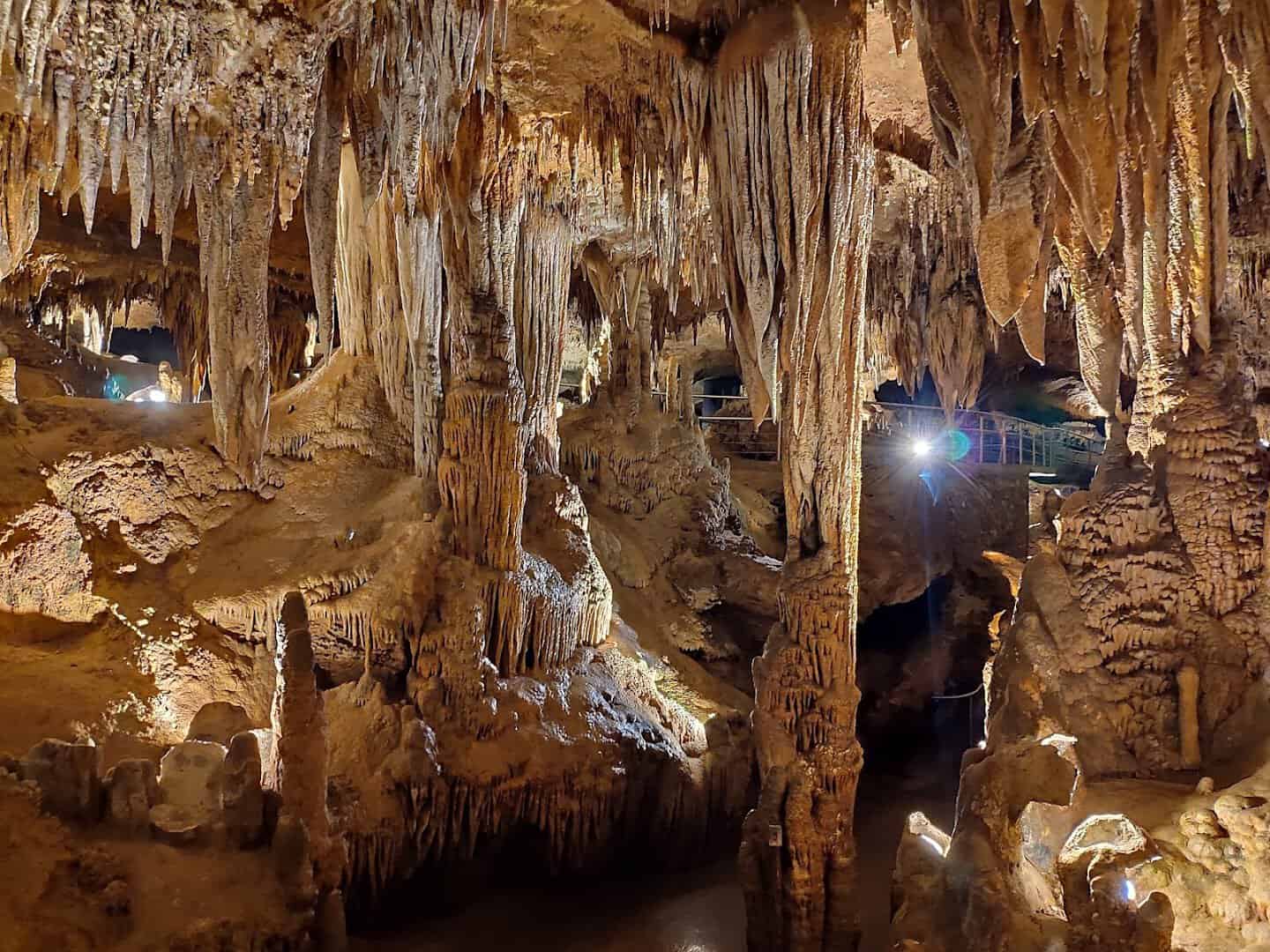 Dense stalactite formations in Luray Caverns, Virginia