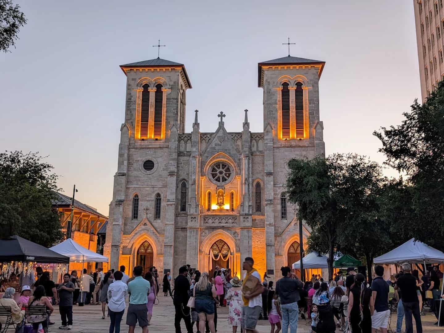 Main Plaza in front of San Fernando Cathedral in downtown San Antonio