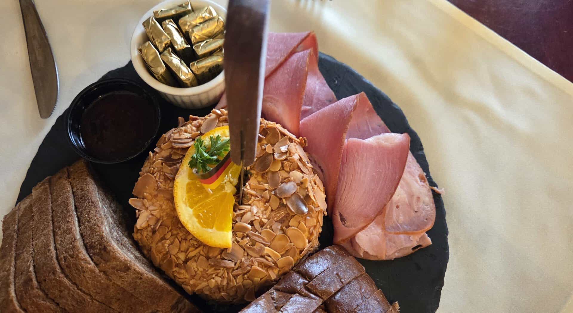 Marbled rye bread board at Alpine Haus in New Braunfels