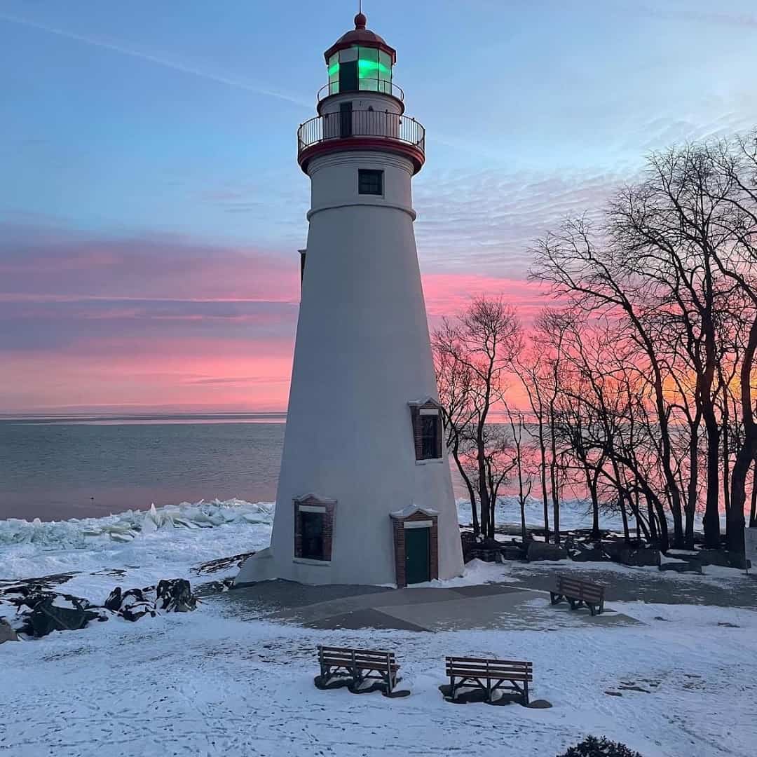 Marblehead Lighthouse on the Lake Erie shore, Marblehead, Ohio