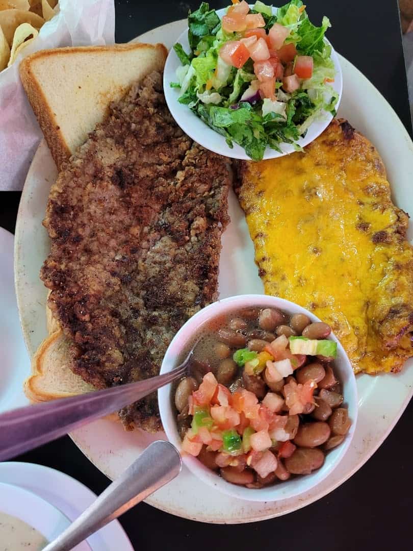 Chicken fried steak plate at Mary's Cafe in Strawn