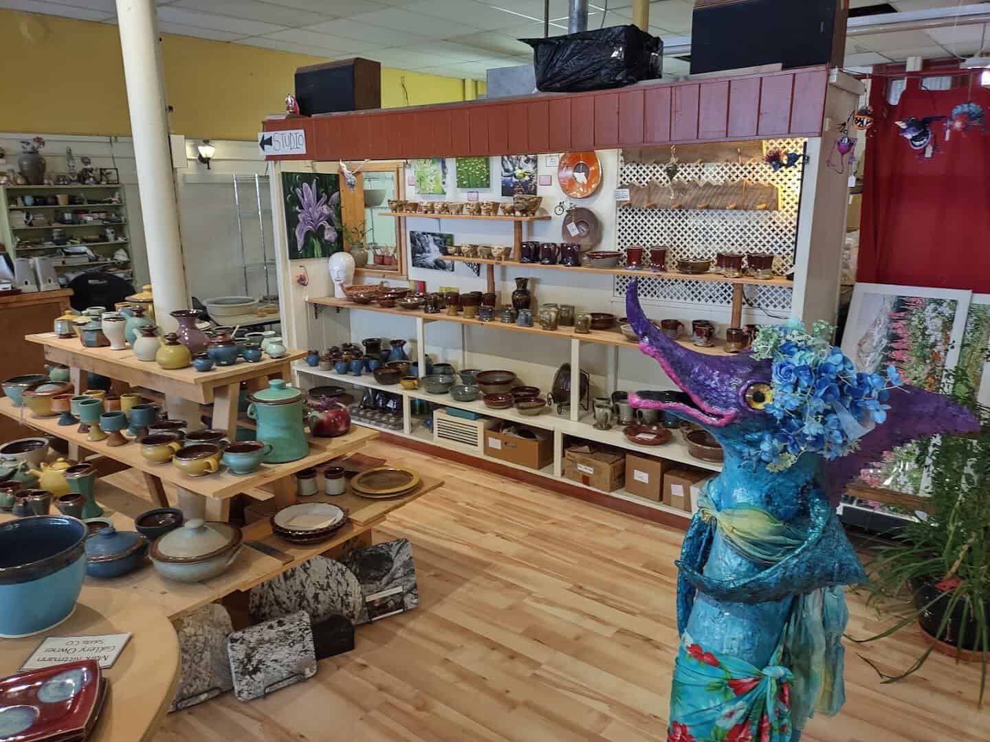 Ceramic art gallery at The Maverick Potter in Salida's creative district, Colorado