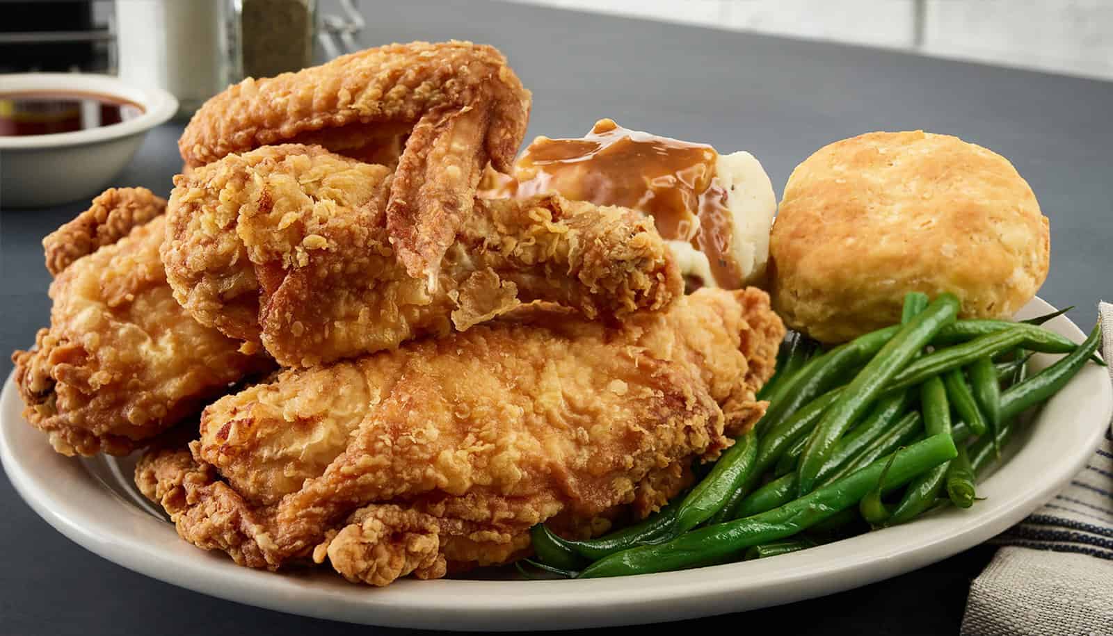 Fried chicken plate at Metro Diner in Jacksonville, Florida