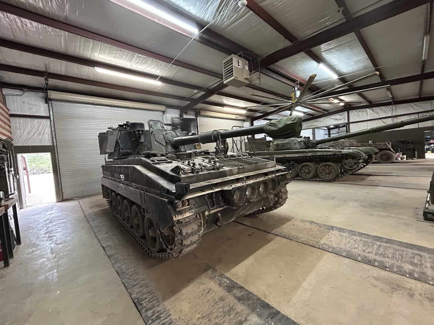 British Scorpion and other armored vehicles in the DriveTanks collection near Uvalde, Texas
