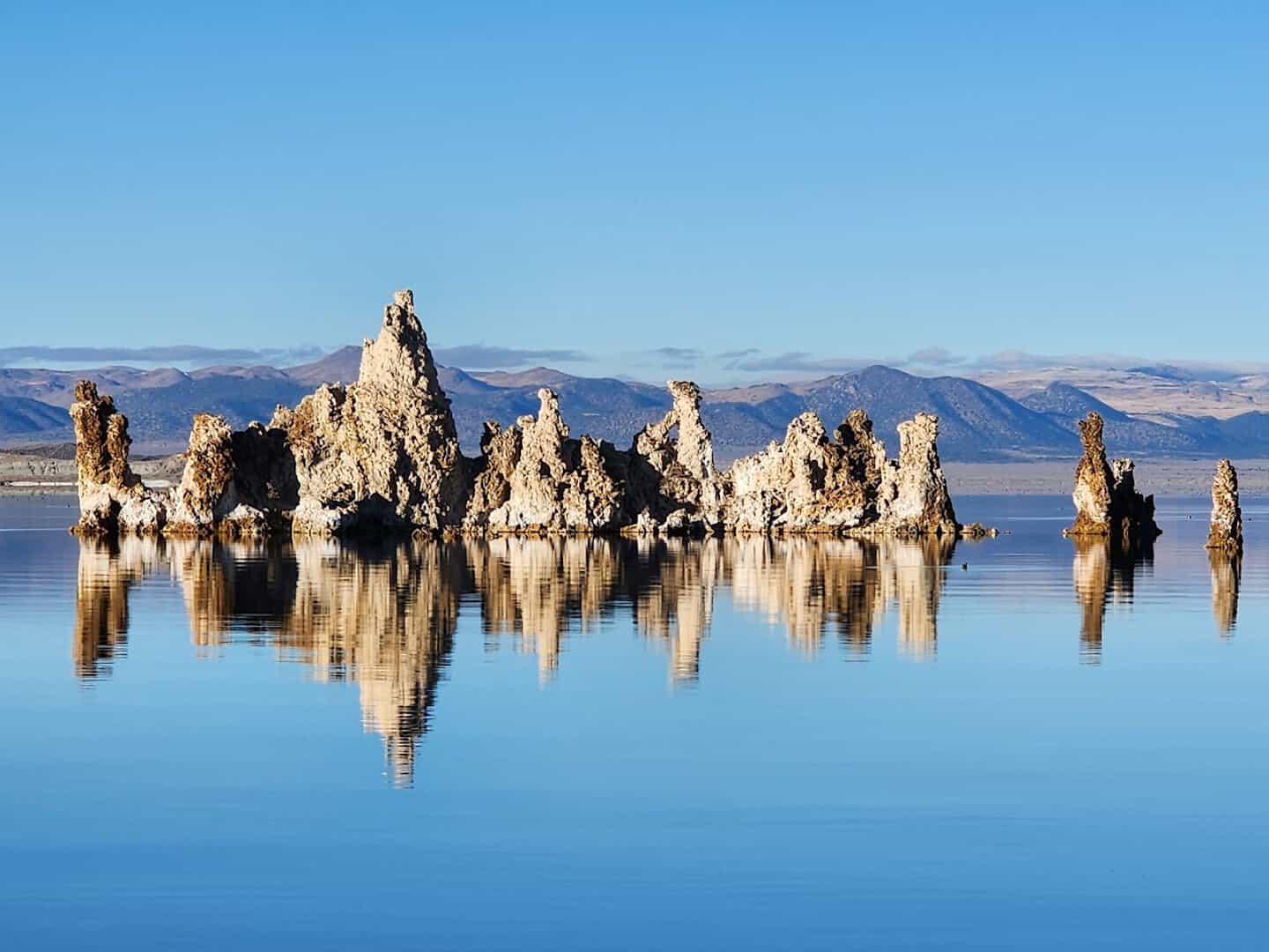 Tufa towers rising from Mono Lake near Lee Vining, California