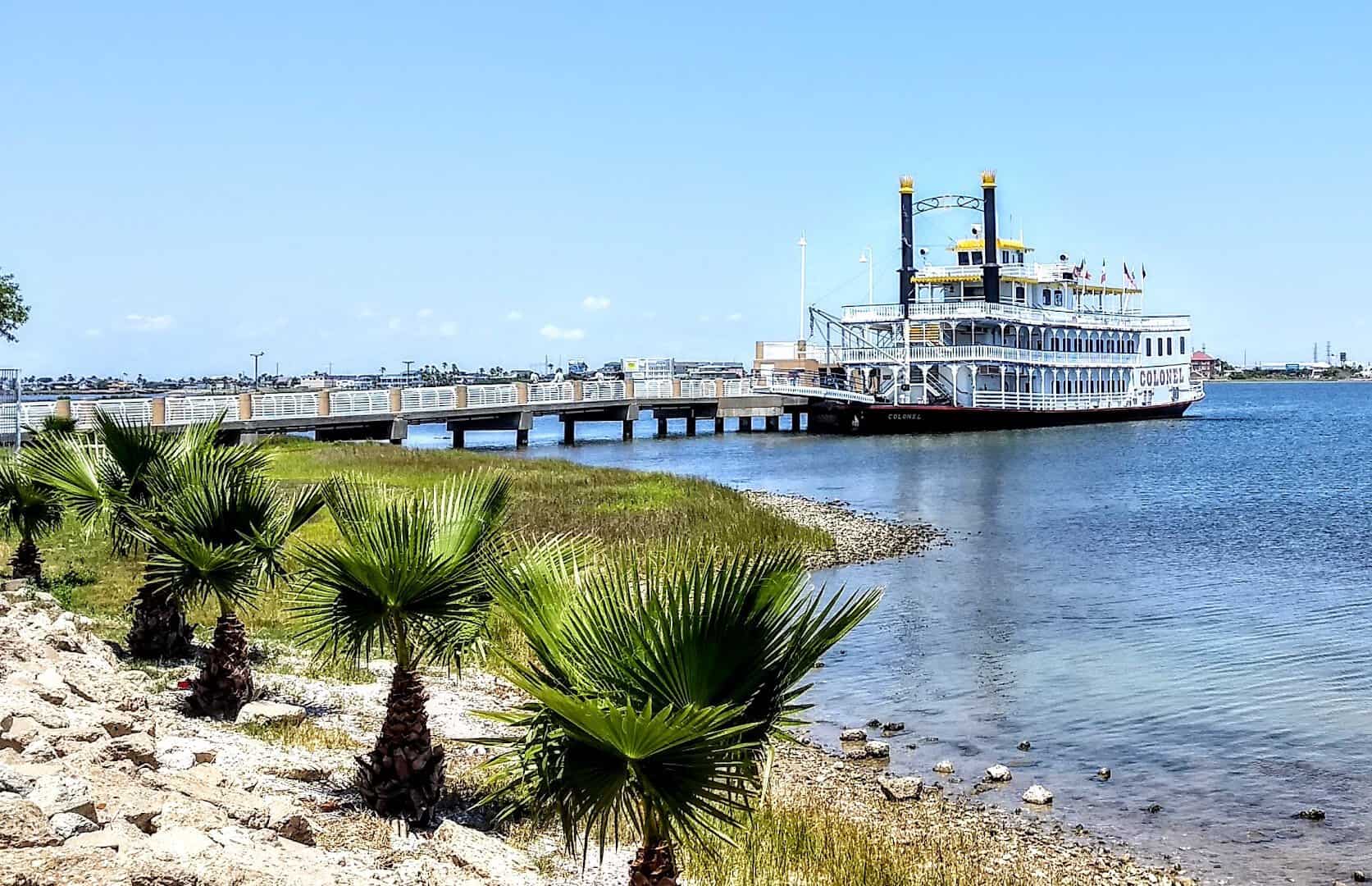 The Colonel Paddlewheel Boat on Offats Bayou at Moody Gardens in Galveston